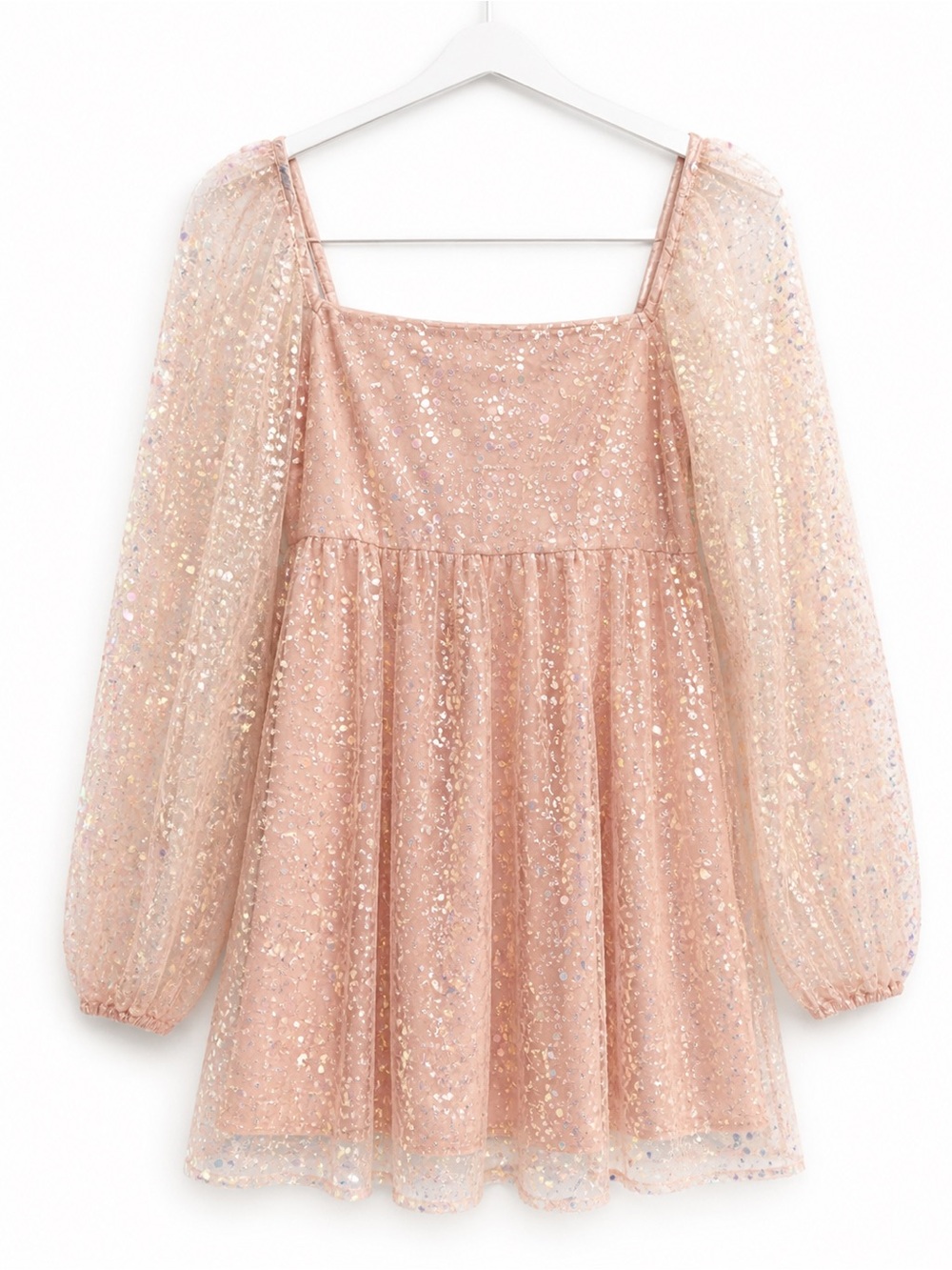 Girls' Sparkle Mesh Party Dress - Pink